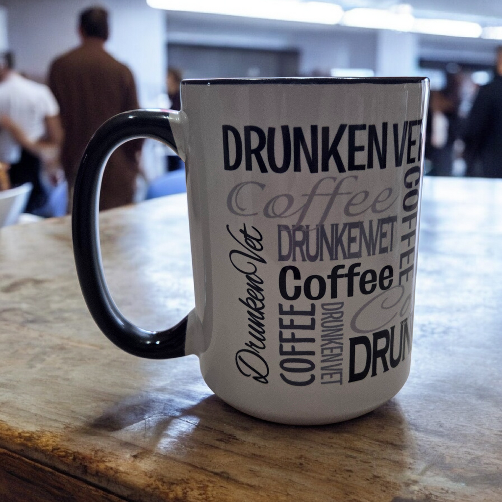 Mug with Color Inside - Drunken Vet Coffee Wrapped Name