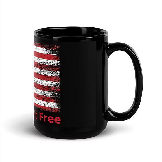 Black Glossy Mug - Rustic Flag