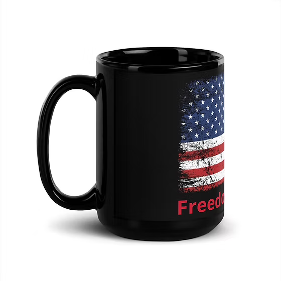 Black Glossy Mug - Rustic Flag