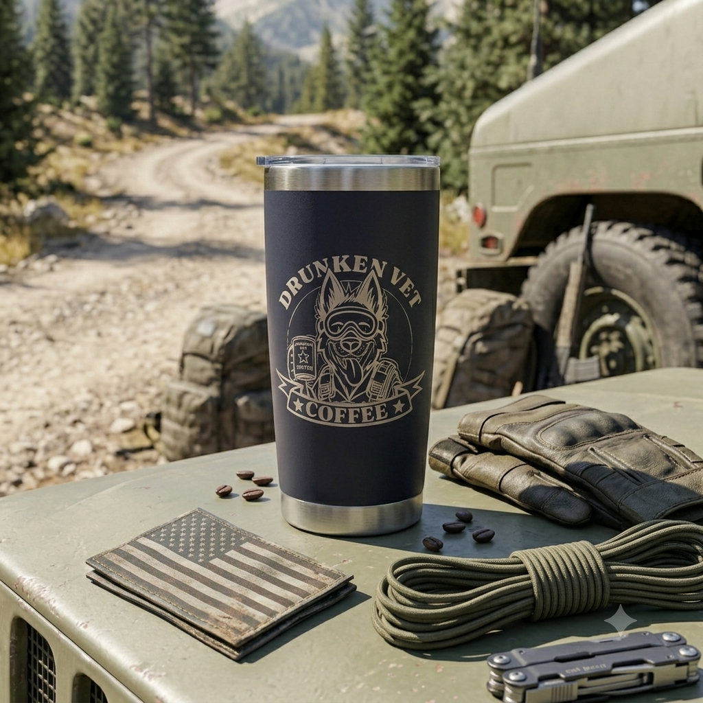 Stainless Steel Laser Engraved Travel Mug - 20oz