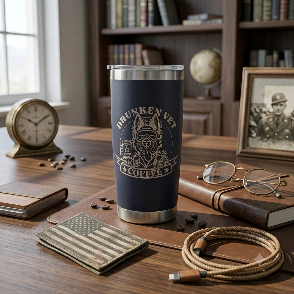 Stainless Steel Laser Engraved Travel Mug - 20oz