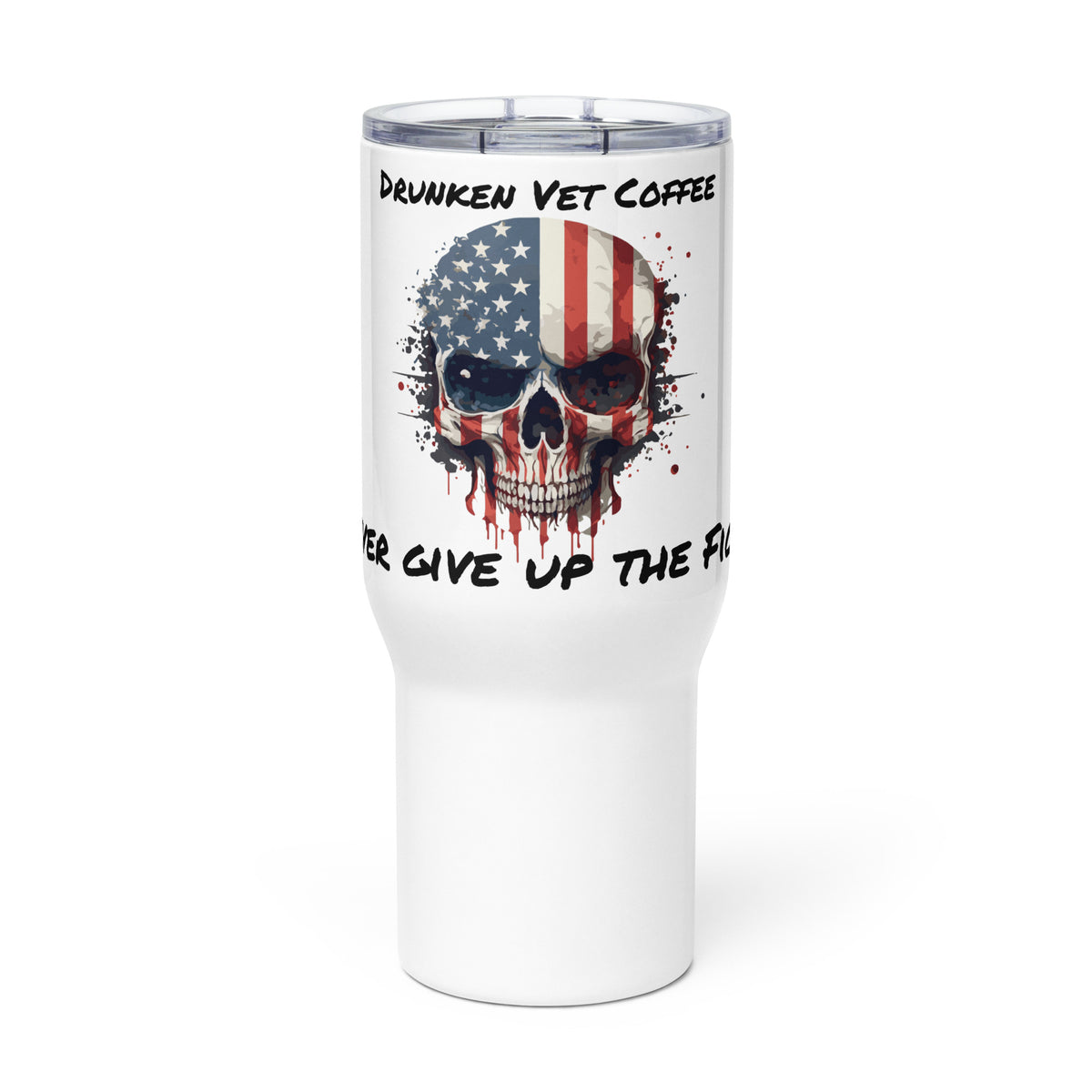 Travel mug with a handle - Never Give up the Fight - Suicide Awareness Mug