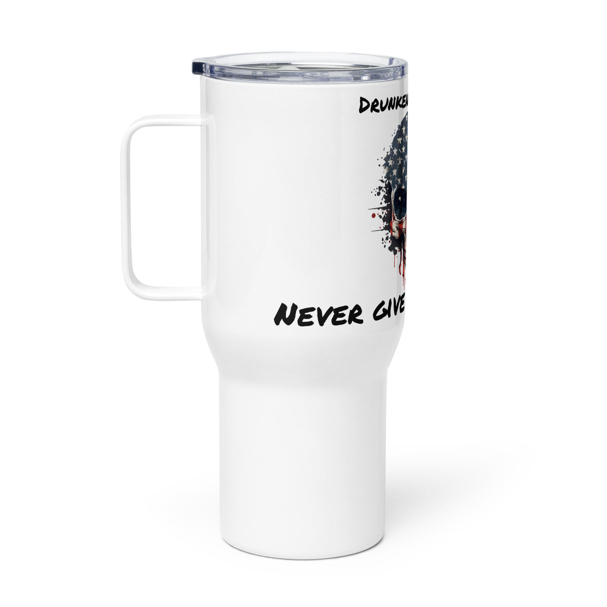 Travel mug with a handle - Never Give up the Fight - Suicide Awareness Mug