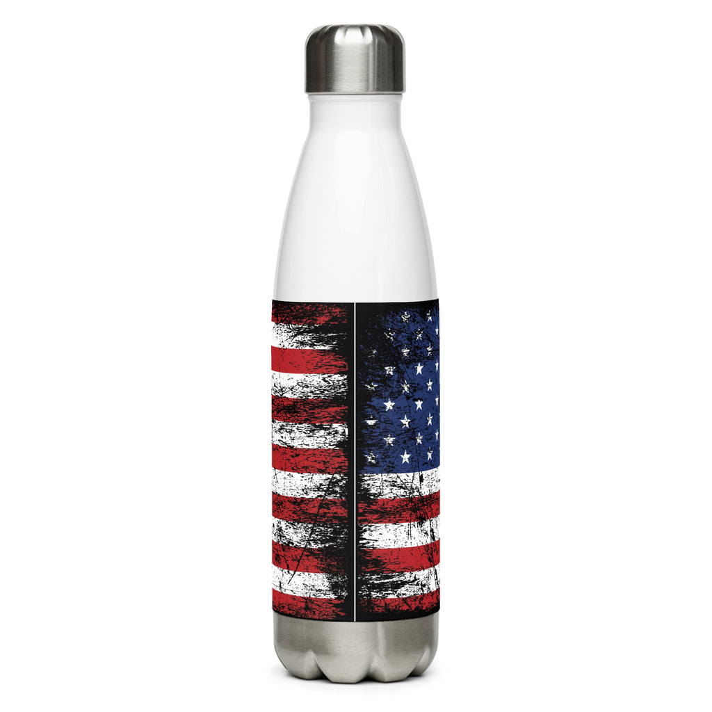 Stainless steel water bottle - Rustic Flag