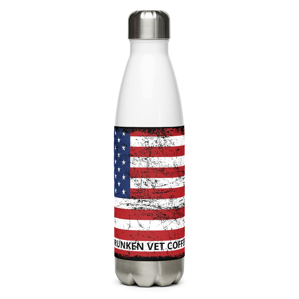 Stainless steel water bottle - Rustic Flag