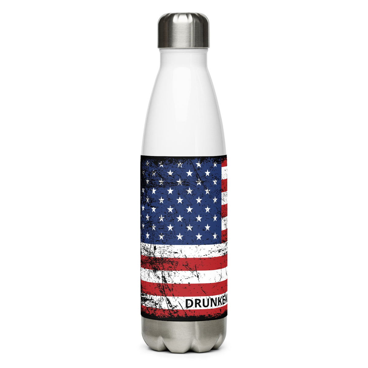 Stainless steel water bottle - Rustic Flag