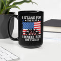 Black Glossy Mug - I Stand for the Flag