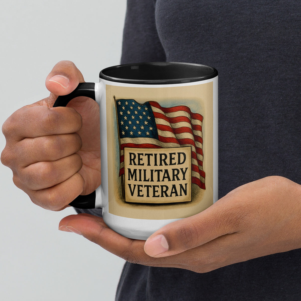 Mug with Color Inside - Retired Military Veteran