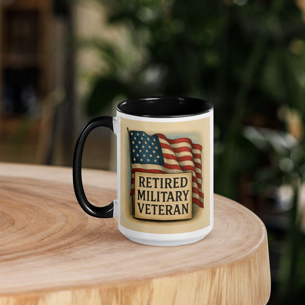 Mug with Color Inside - Retired Military Veteran
